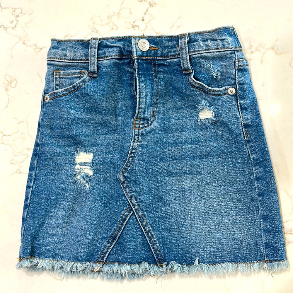 Girls denim cutoff skirt